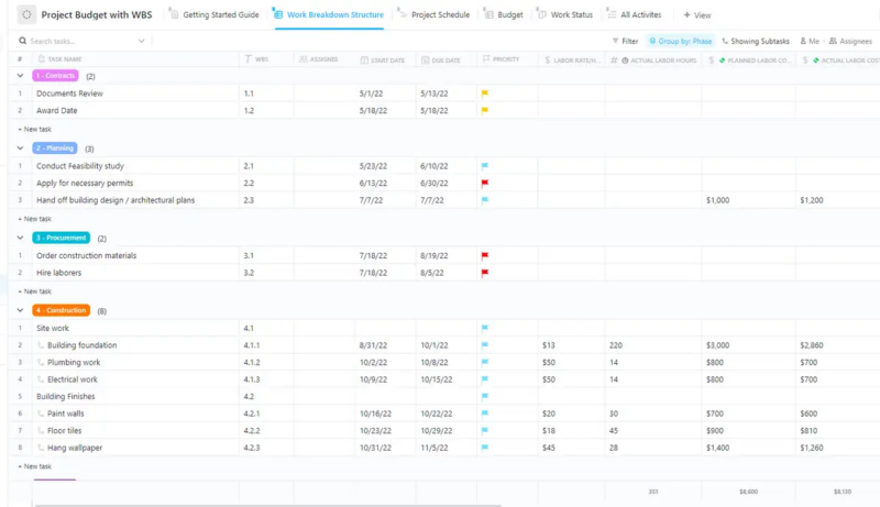 clickup budget tool