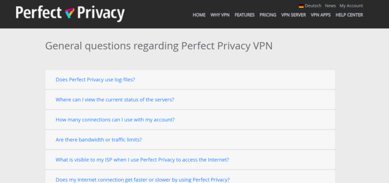 faqs perfect privacy