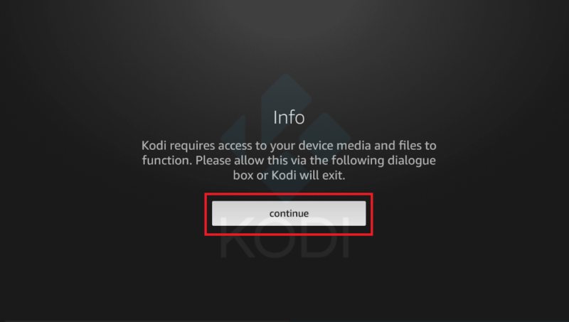 kodi allow access