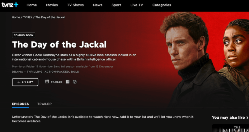 where to watch the day of-the jackal tvnz+