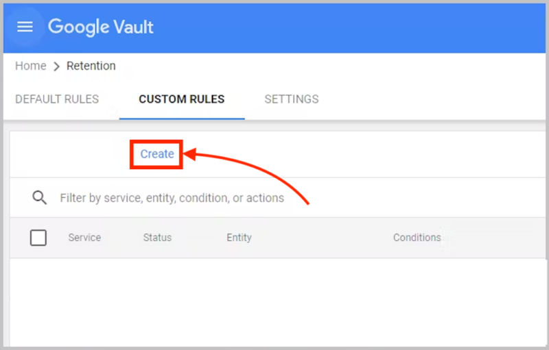 Google Workspace data retention rules